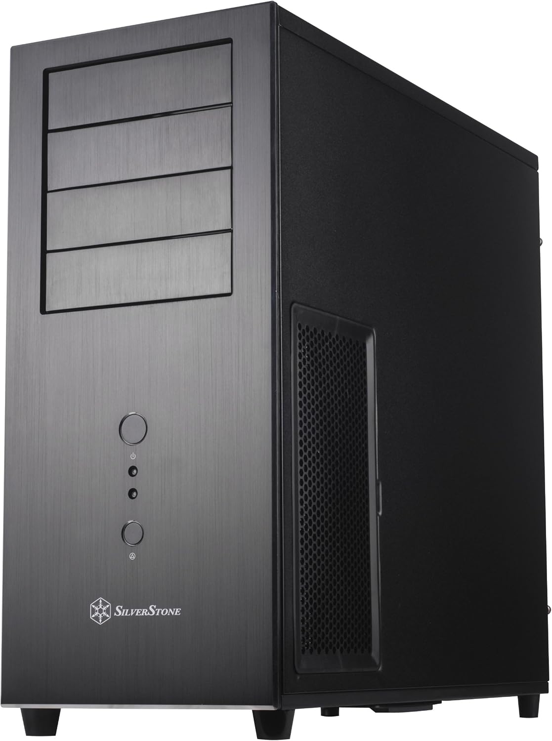 Black Aluminum front panel steel body ATX Mid Tower Computer Case S155442