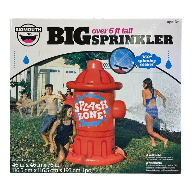 Giant Inflatable Fire Hydrant Sprinkler, 76" Tall, Red O542574