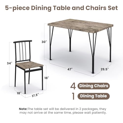 5-Piece Dining Table Set with 4 Chairs P771
