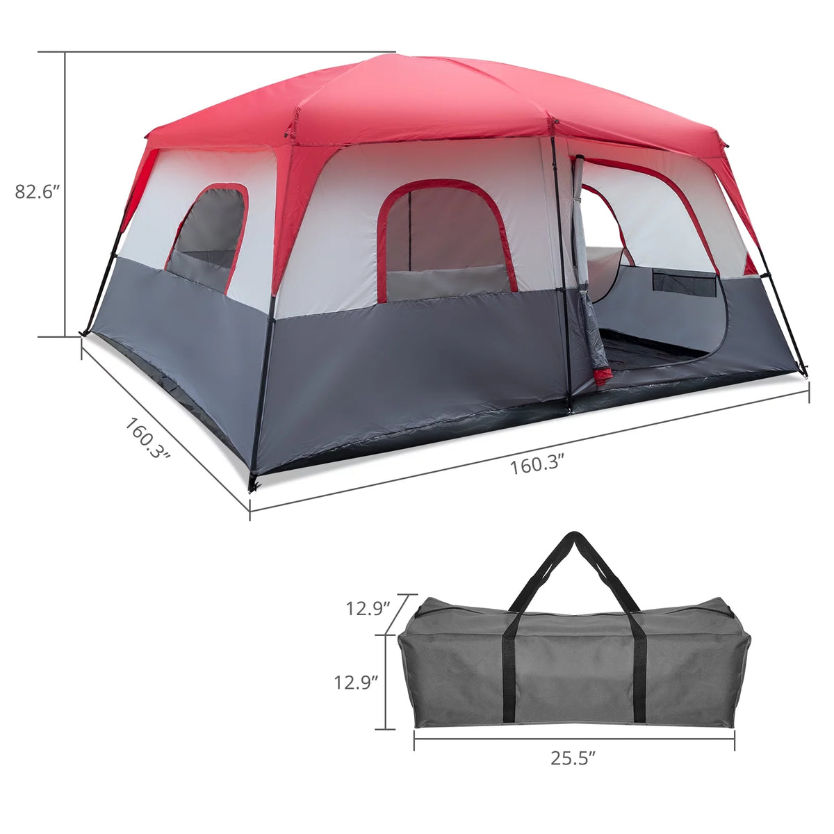 10 Person Waterproof Cabin Tent with Rainfly V575