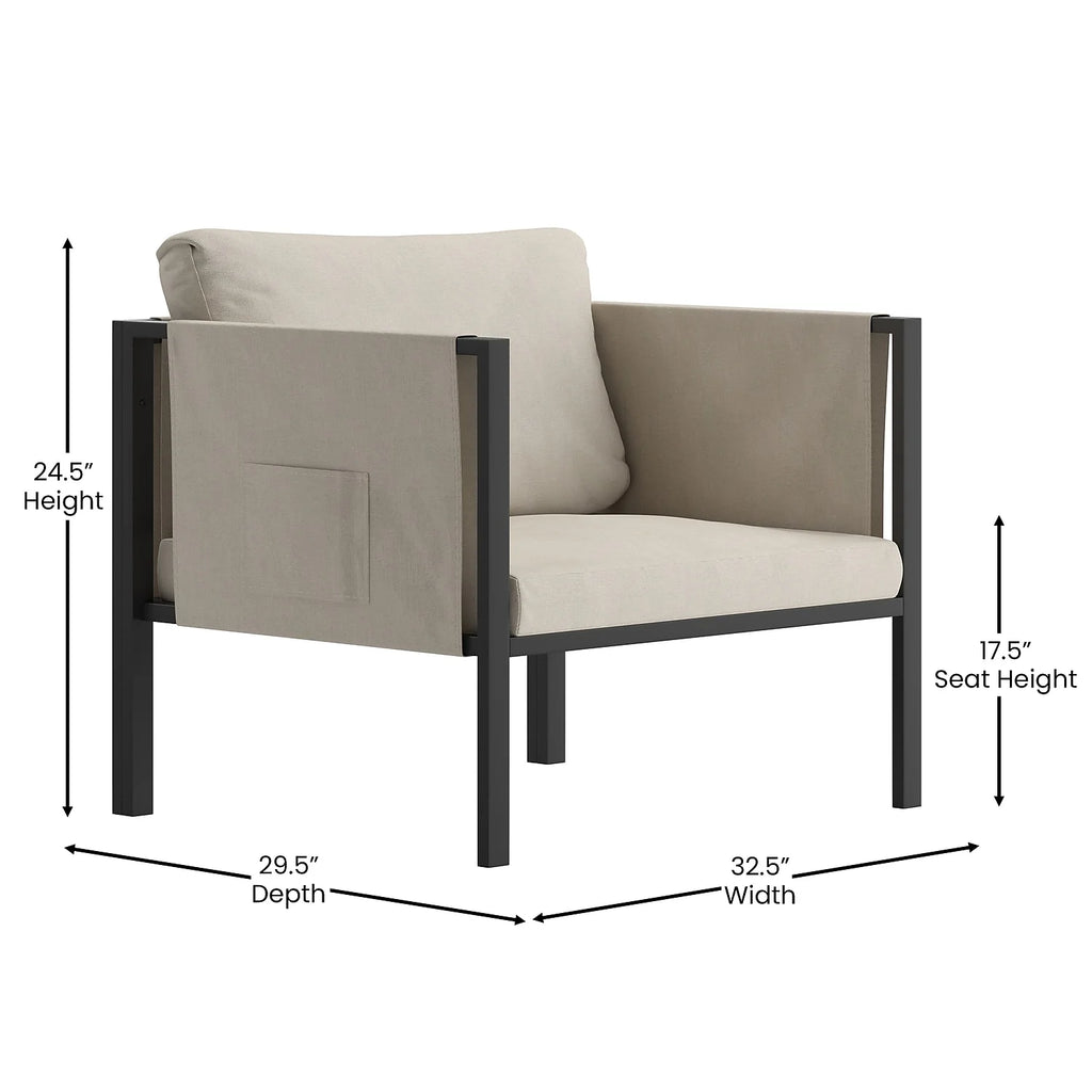 Light Gray Steel Patio Lounge Chair G5983