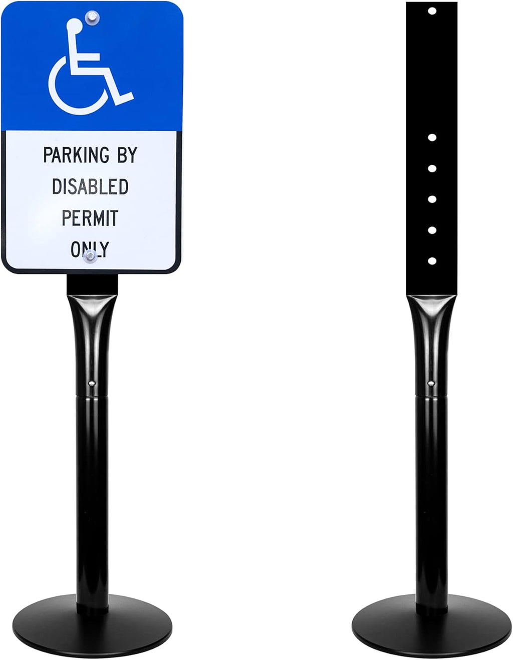 48" Heavy Duty Cast Iron Movable Sign Stand, Black, Pack of 2 C991470