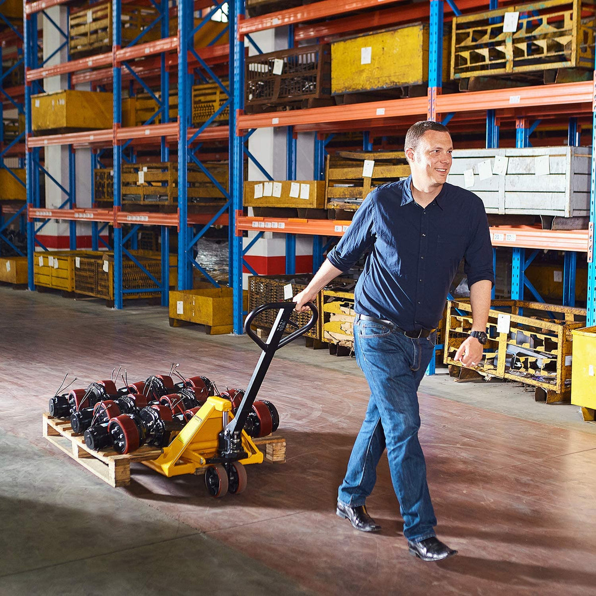 Manual Pallet Jack 4400lbs Capacity 48 Lx27 W Fork Size Y44273