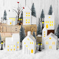 37 Pieces Porcelain Christmas Village Sets with Remote Control LED Tealights T9900