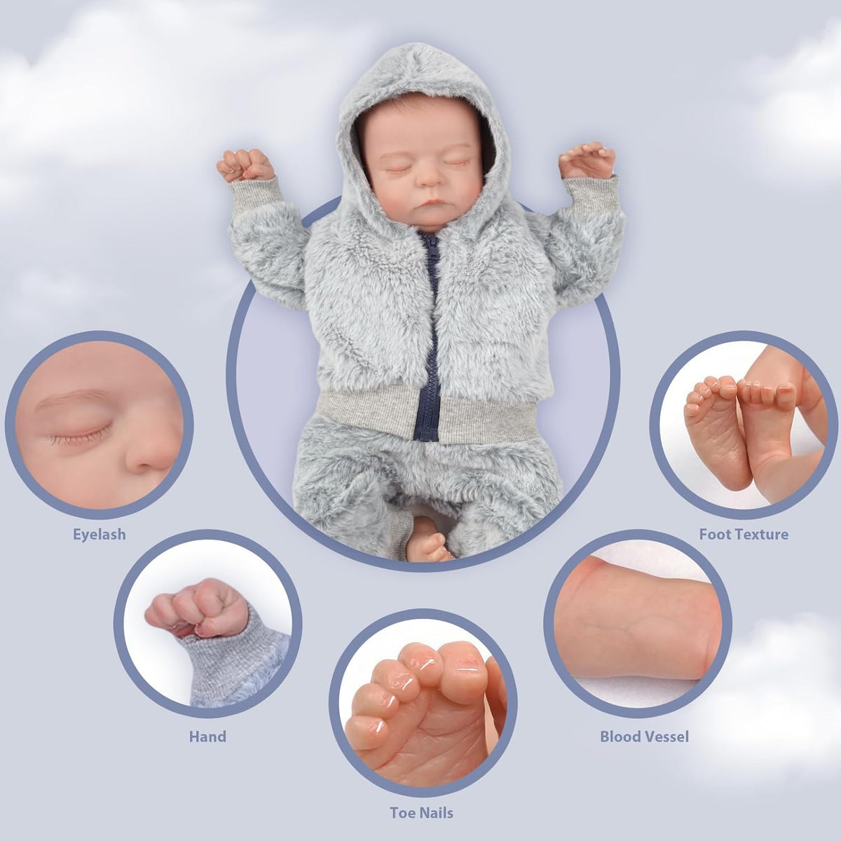 17-Inch Soft Vinyl Reborn Baby Doll O74187