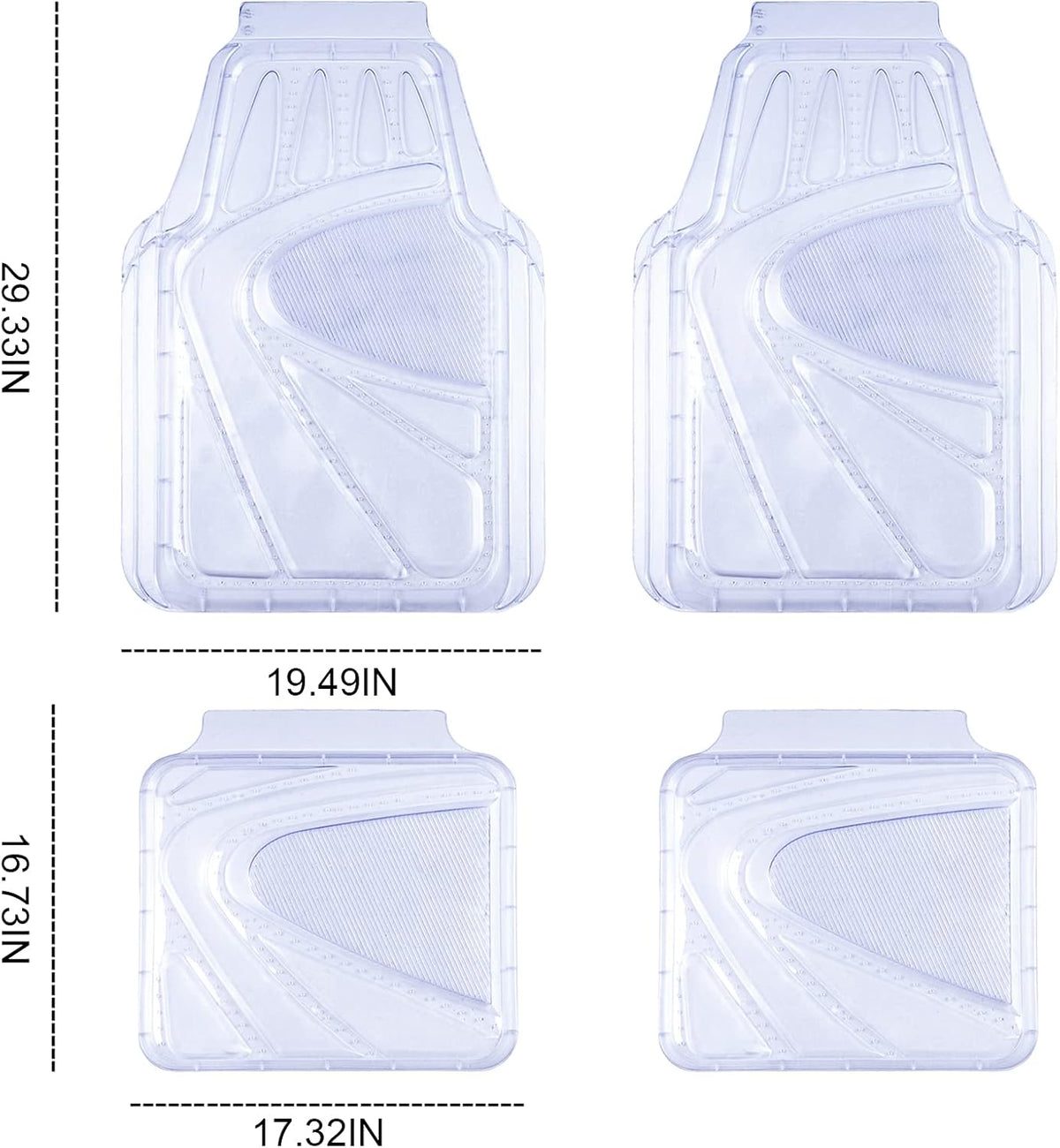 4-Piece Universal Fit Rubber Car Floor Mats W989