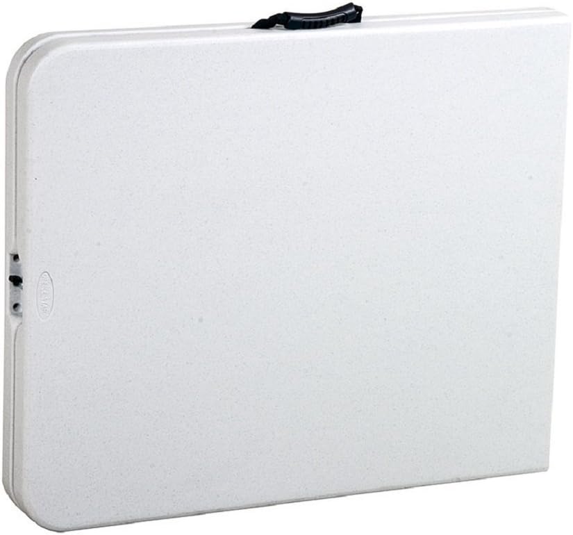 White 4 Foot Folding Utility Table with Carrying Handle A63410