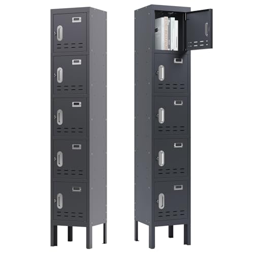 Metal Storage Locker with Door, Card Slot, 66" Height Steel Locker B279