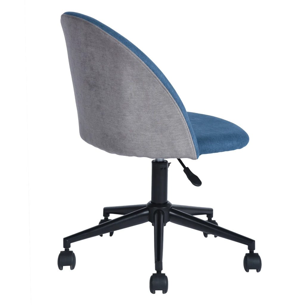 Blue Adjustable Swivel Fabric Upholstered Armless Task Chair N25495