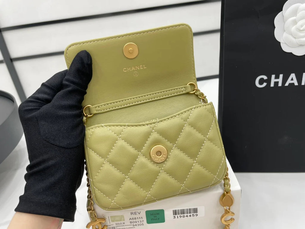 Green Mini Flap Bag V87659