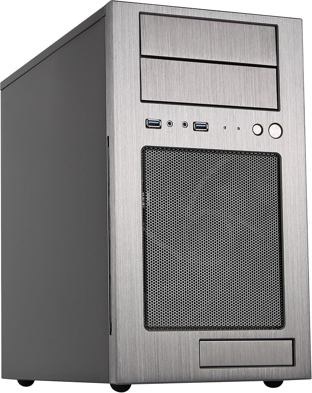 Black Aluminum front panel steel body ATX Mid Tower Computer Case S155442