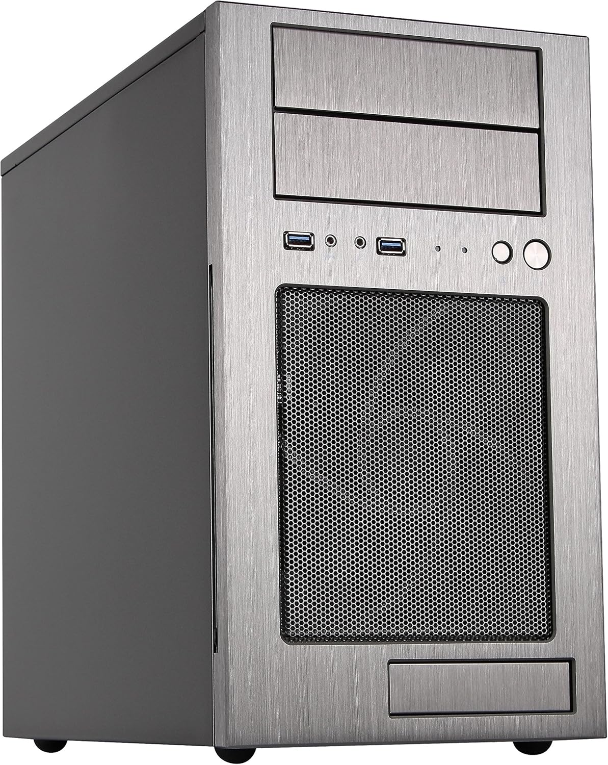 Black Aluminum front panel steel body ATX Mid Tower Computer Case S155442