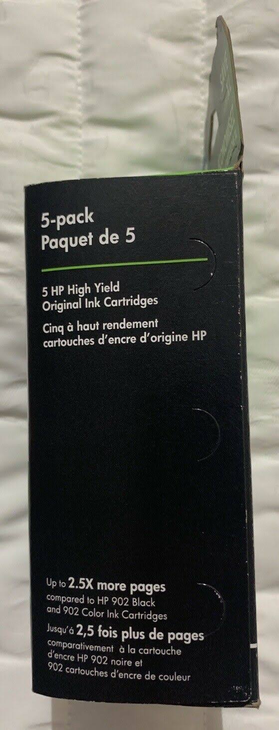5-Pack HP 902XL Ink Cartridge Yellow Magenta Cyan Black E664965