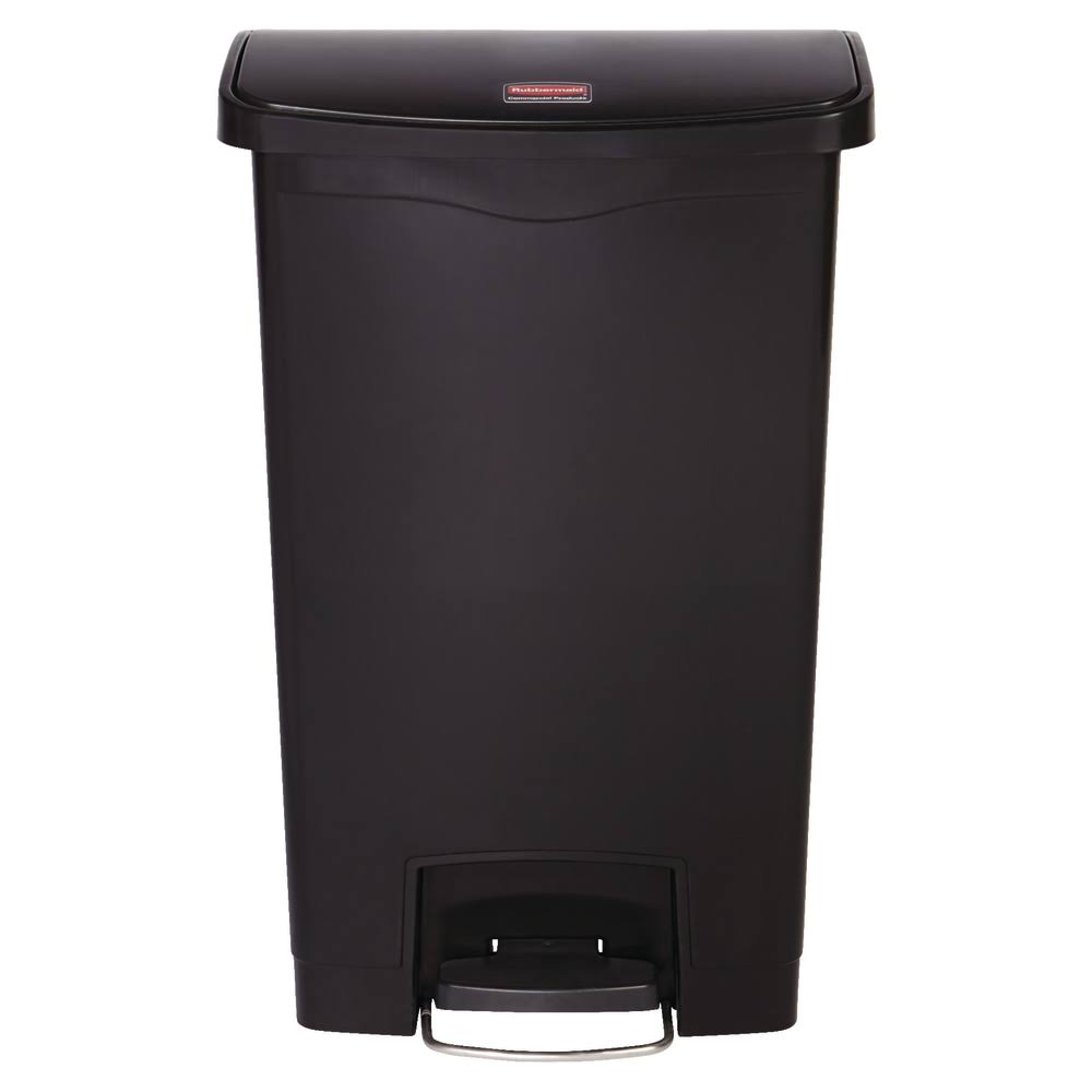 Black 13.2 Gal Plastic Step-On Trash Can E522086