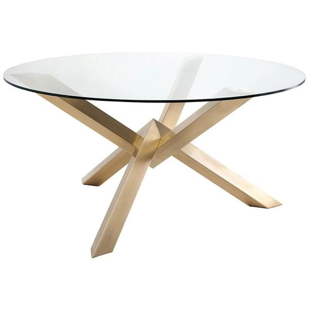 72" Round Glass Top Dining Table W93688