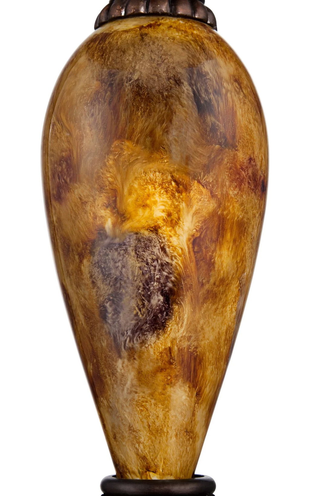 Traditional Table Lamp with White USB Dimmer Cord 37" Tall Bronze Golden Marbleized White Shade I876796