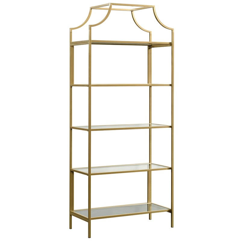 5 Shelf Bookcase, Satin Gold L728