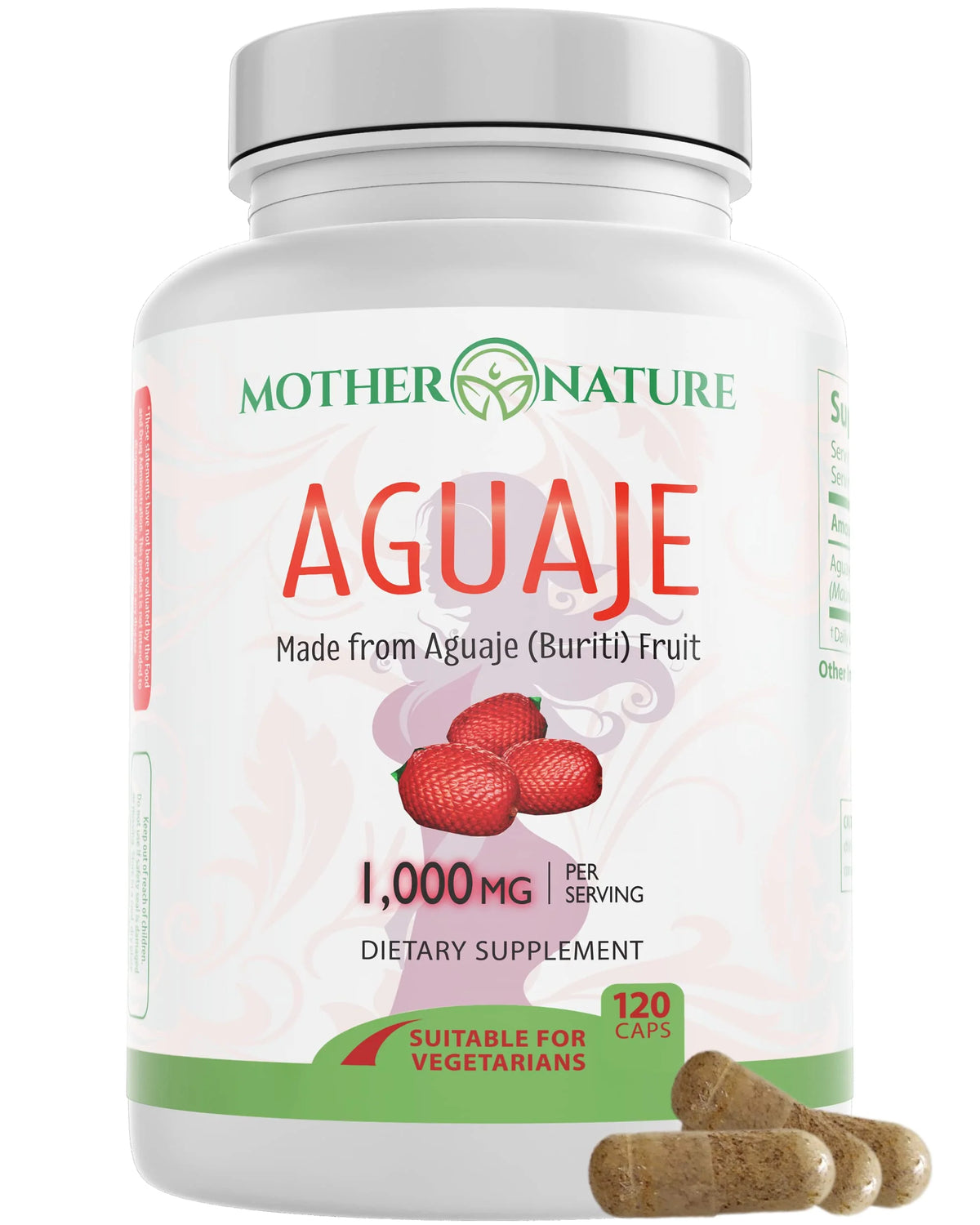 Aguaje Capsules 1000mg 120 Vegan Non-GMO U5192