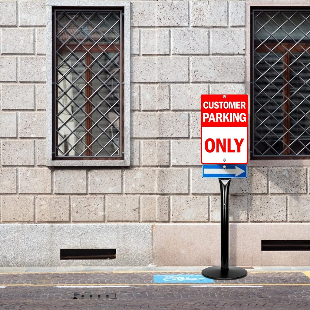 48" Heavy Duty Cast Iron Movable Sign Stand, Black, Pack of 2 C991470