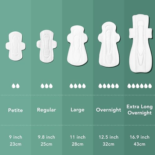 Organic Cotton Cover Pads, Regular Absorbency, Unscented, Ultra Thin Pads with Wings, 56 Total D898726