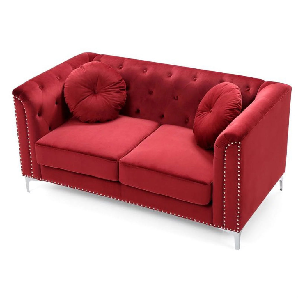 Velvet Sofa Chaise and Loveseat 2-Piece Set U48171