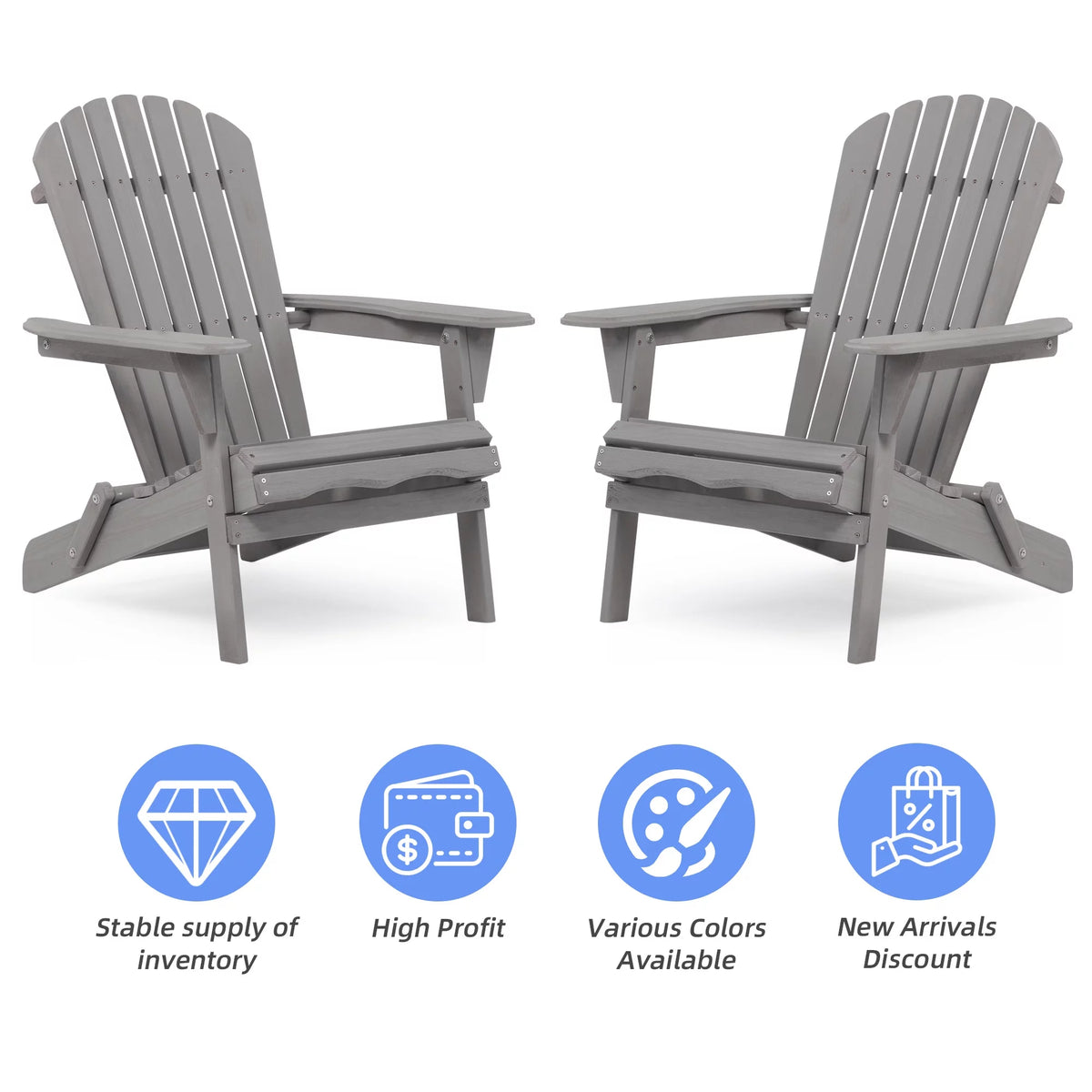 Folding Weather Resistant Adirondack Chair L619691