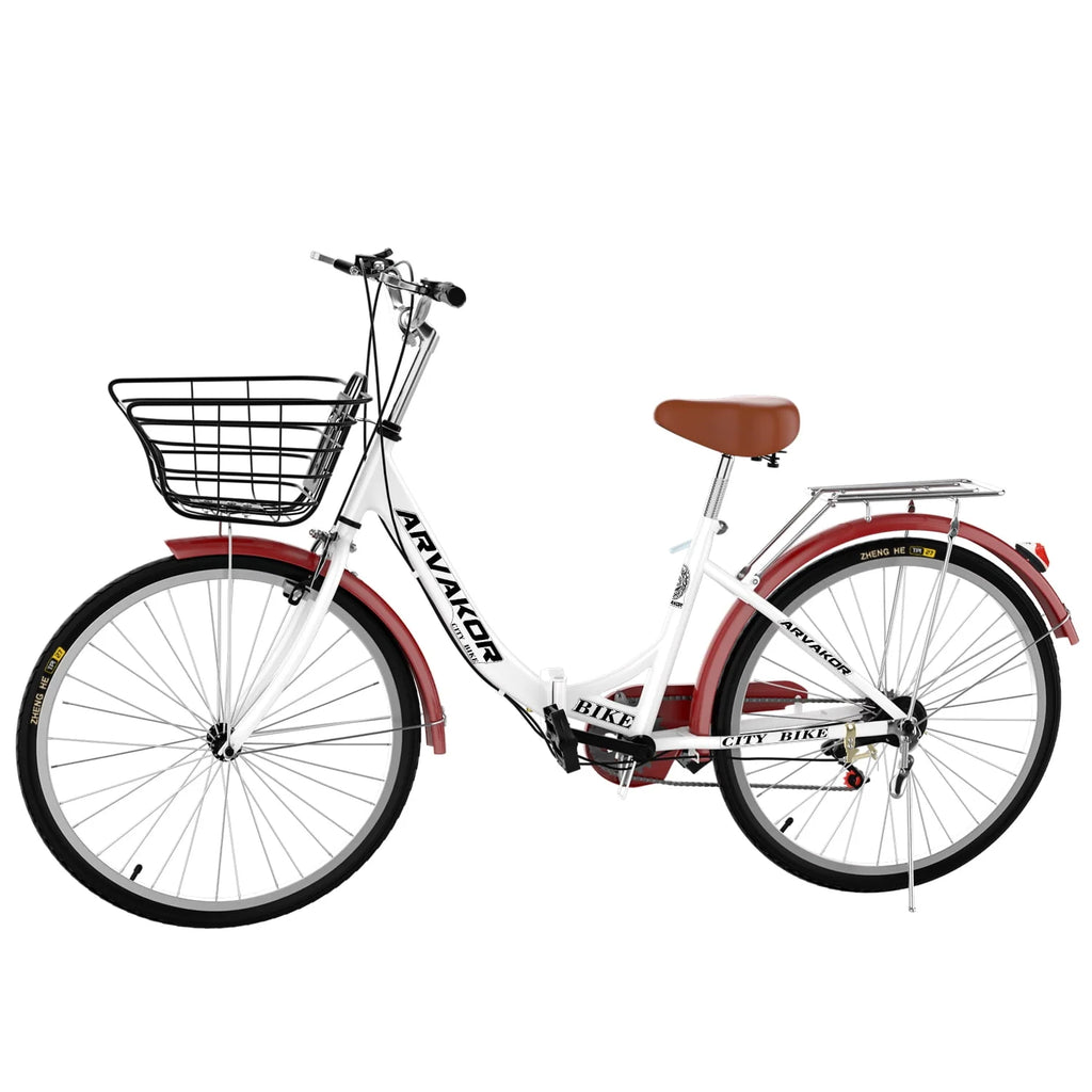 26 Inch White Cruiser Bike L666