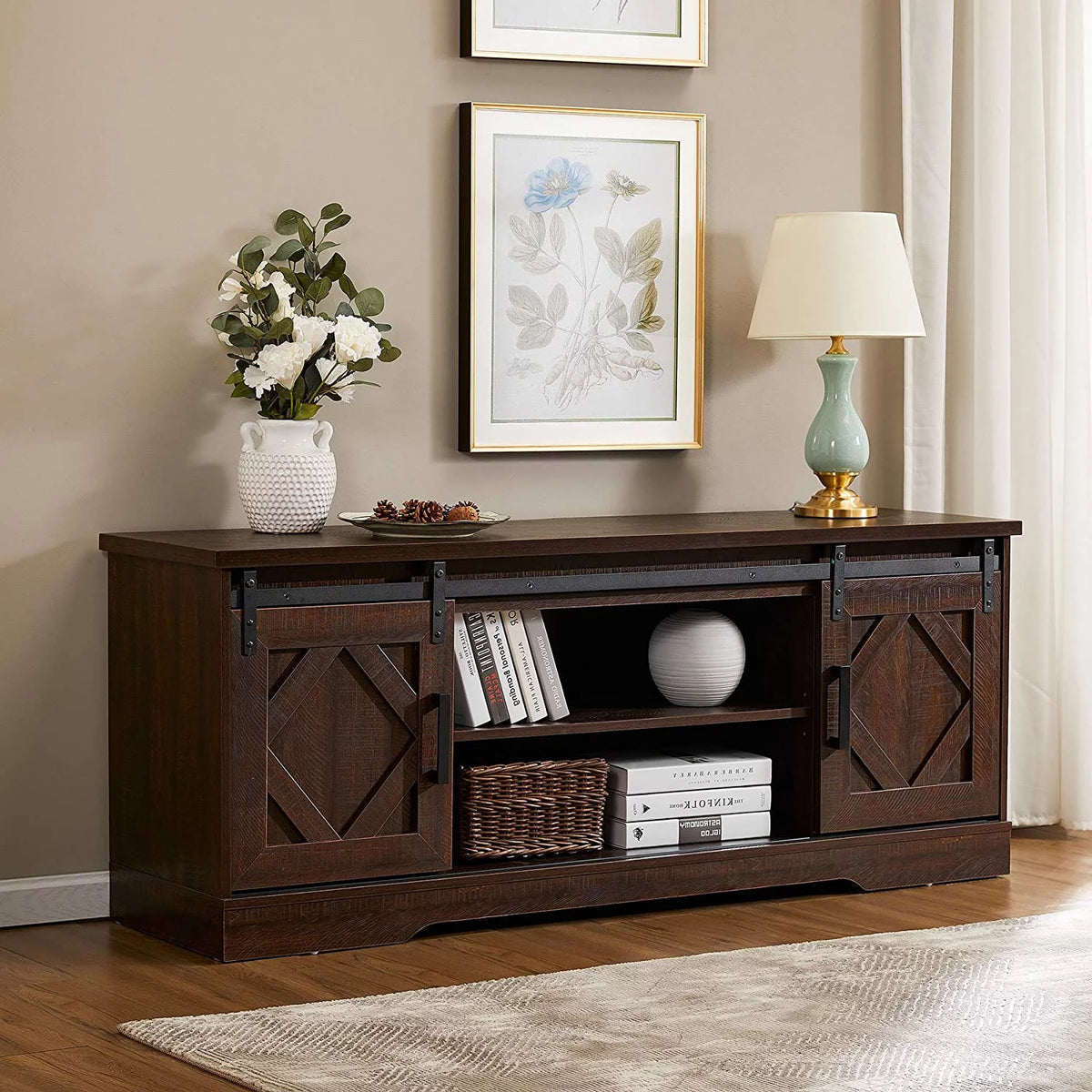 Brown TV Stand with Storage F417377
