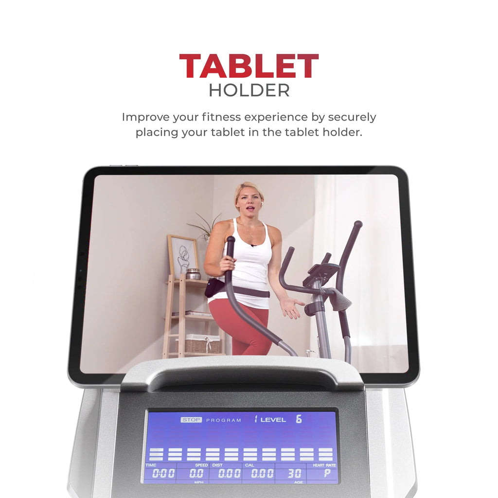 Magnetic Elliptical Trainer with Device Holder and Monitor F52139