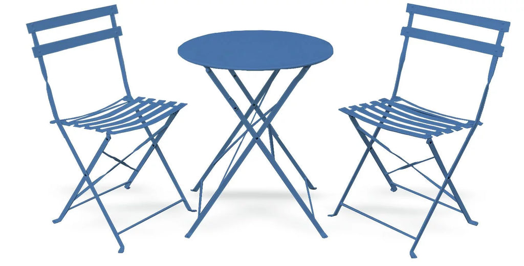 3 Piece Porch Furniture Set with Tea Table Blue I764