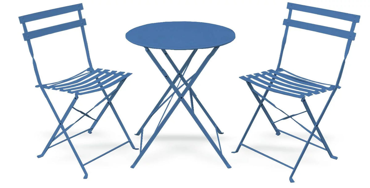 3 Piece Porch Furniture Set with Tea Table Blue I764