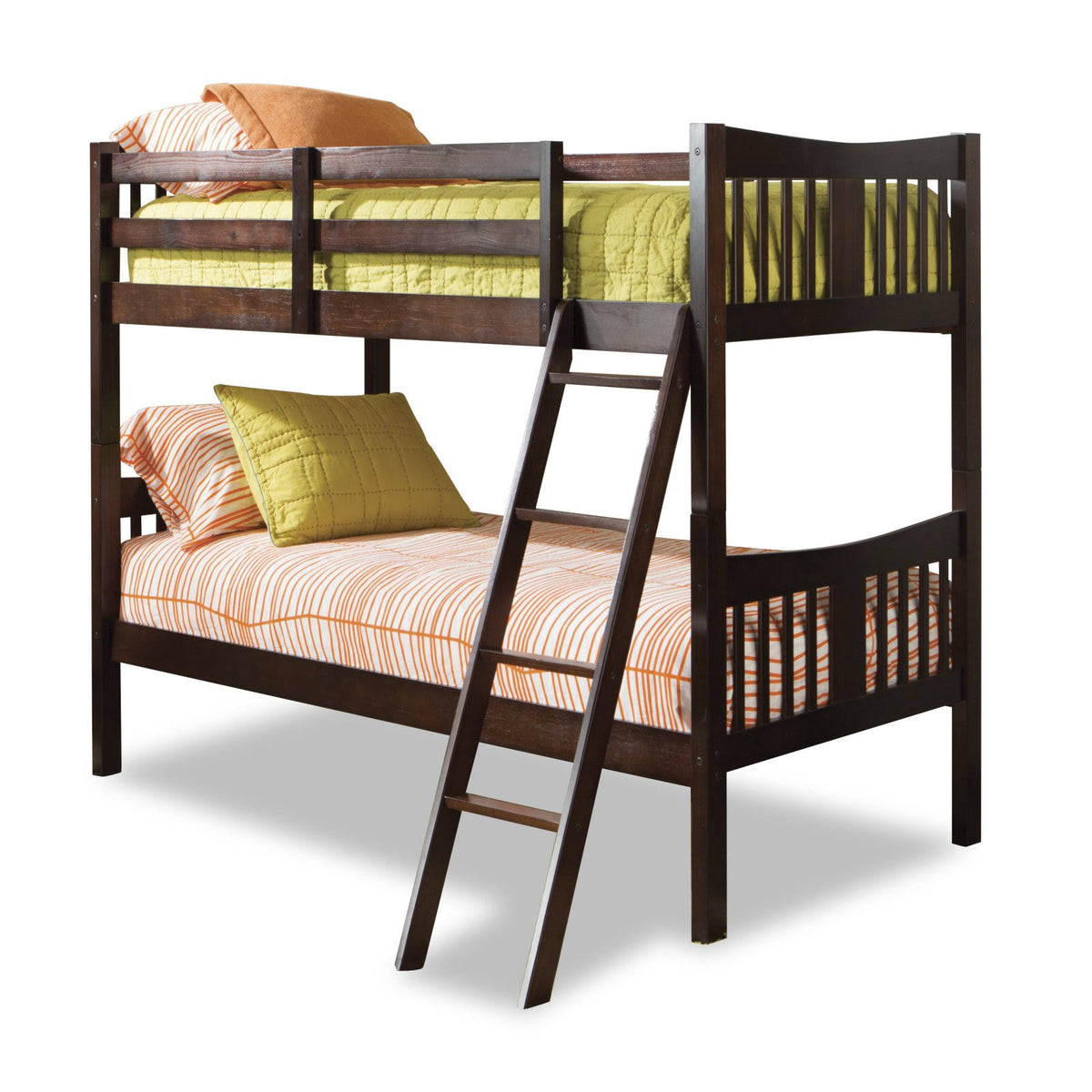 Twin Bunk Bed Solid Hardwood Espresso J845251