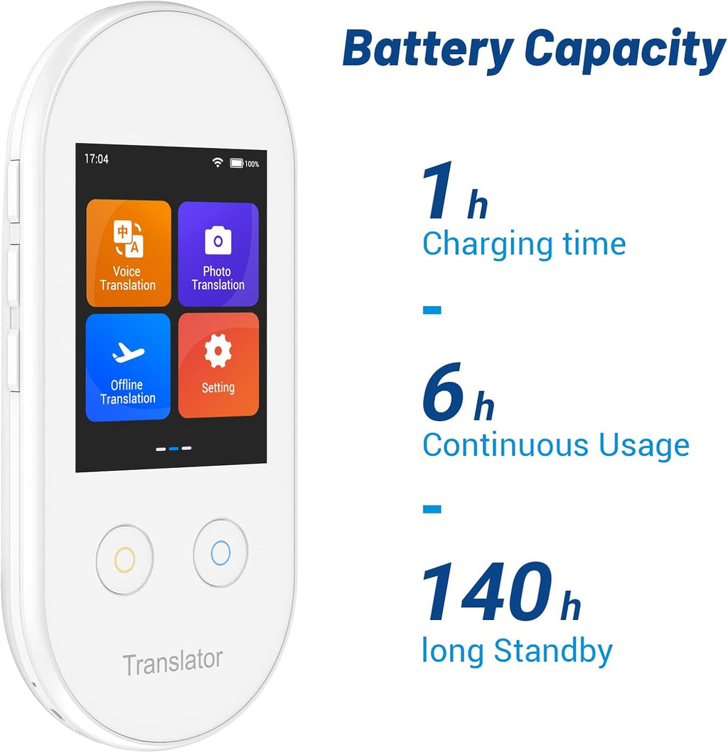 White AI Language Translator Device with Picture Translation 108 Languages Z790947