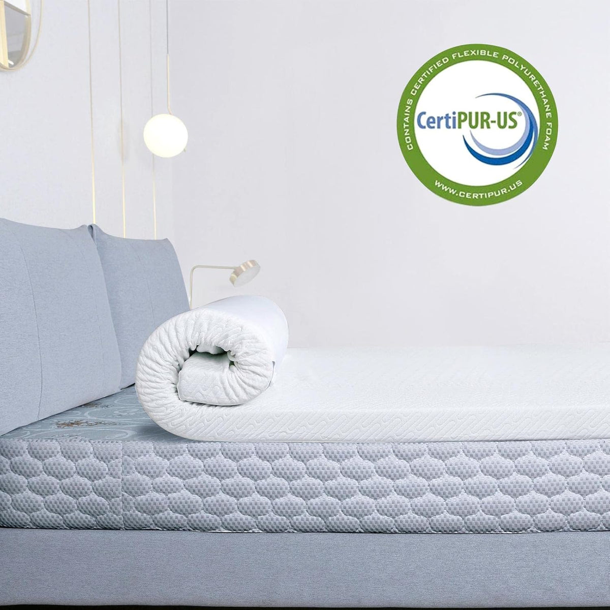 3 Inch Gel Memory Foam Mattress Topper California King Size with Bamboo Cover B997486