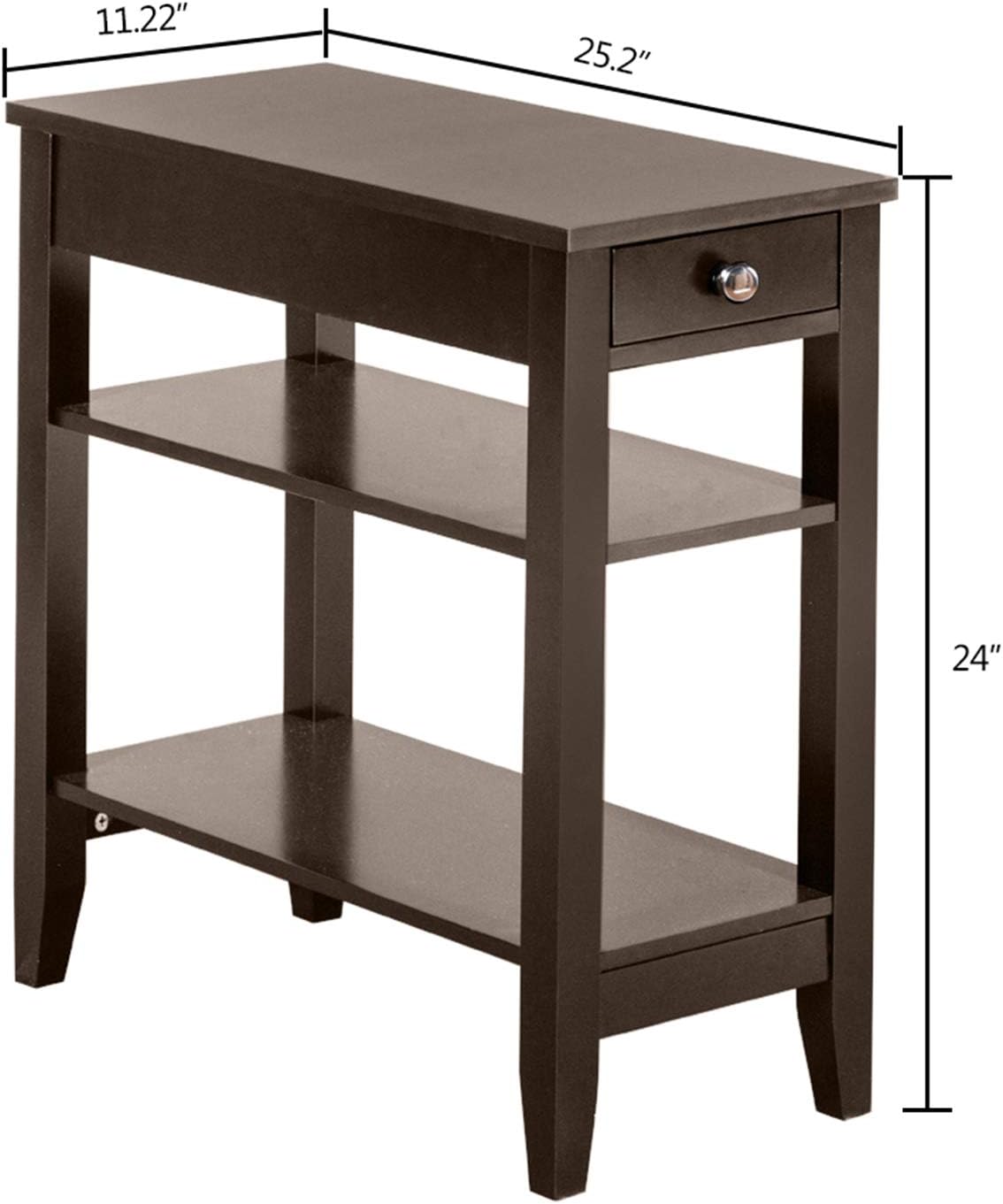 3-Tier Nightstand with Drawer N643