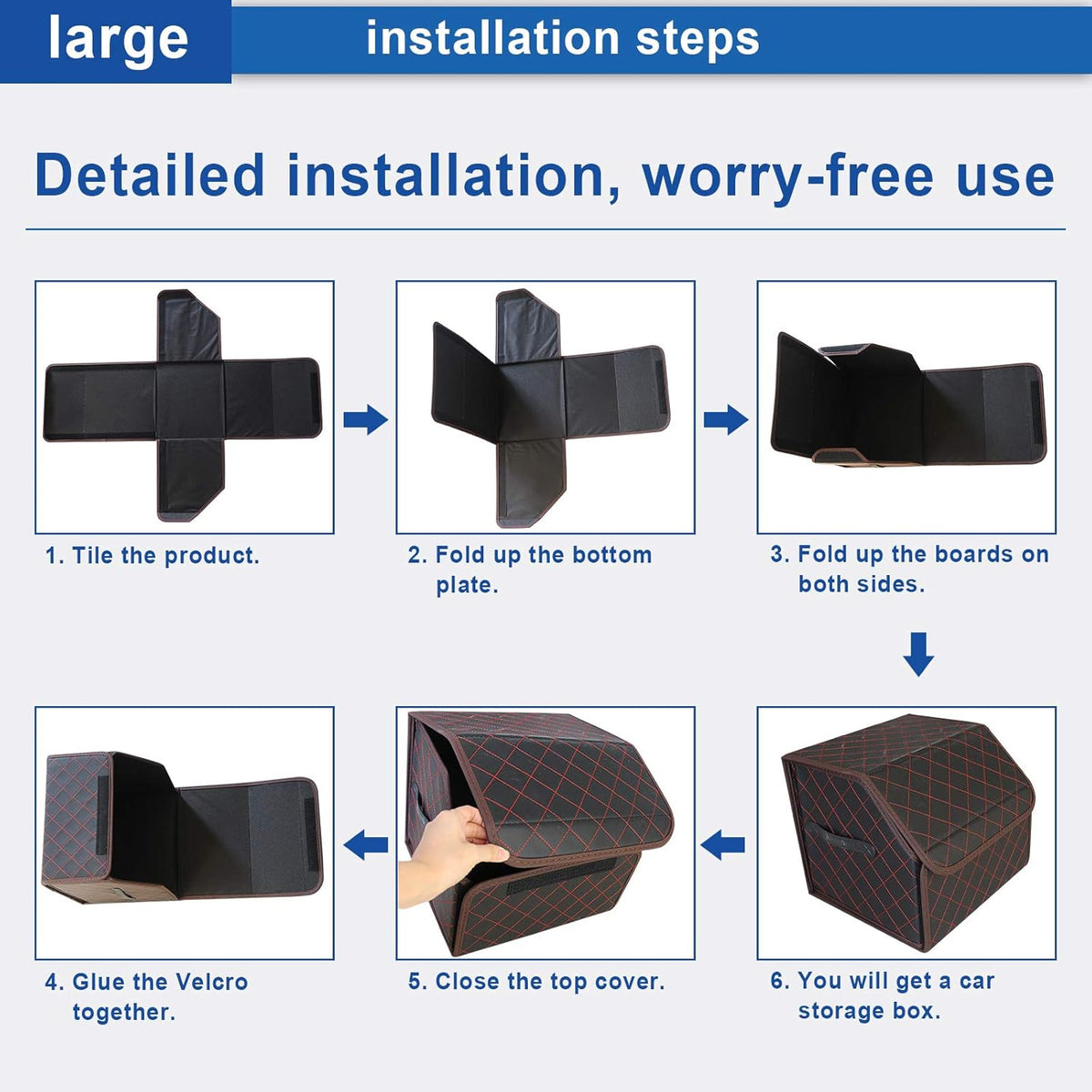 Collapsible Car Trunk Storage Organizer with Lid, Pack of 2 O660430