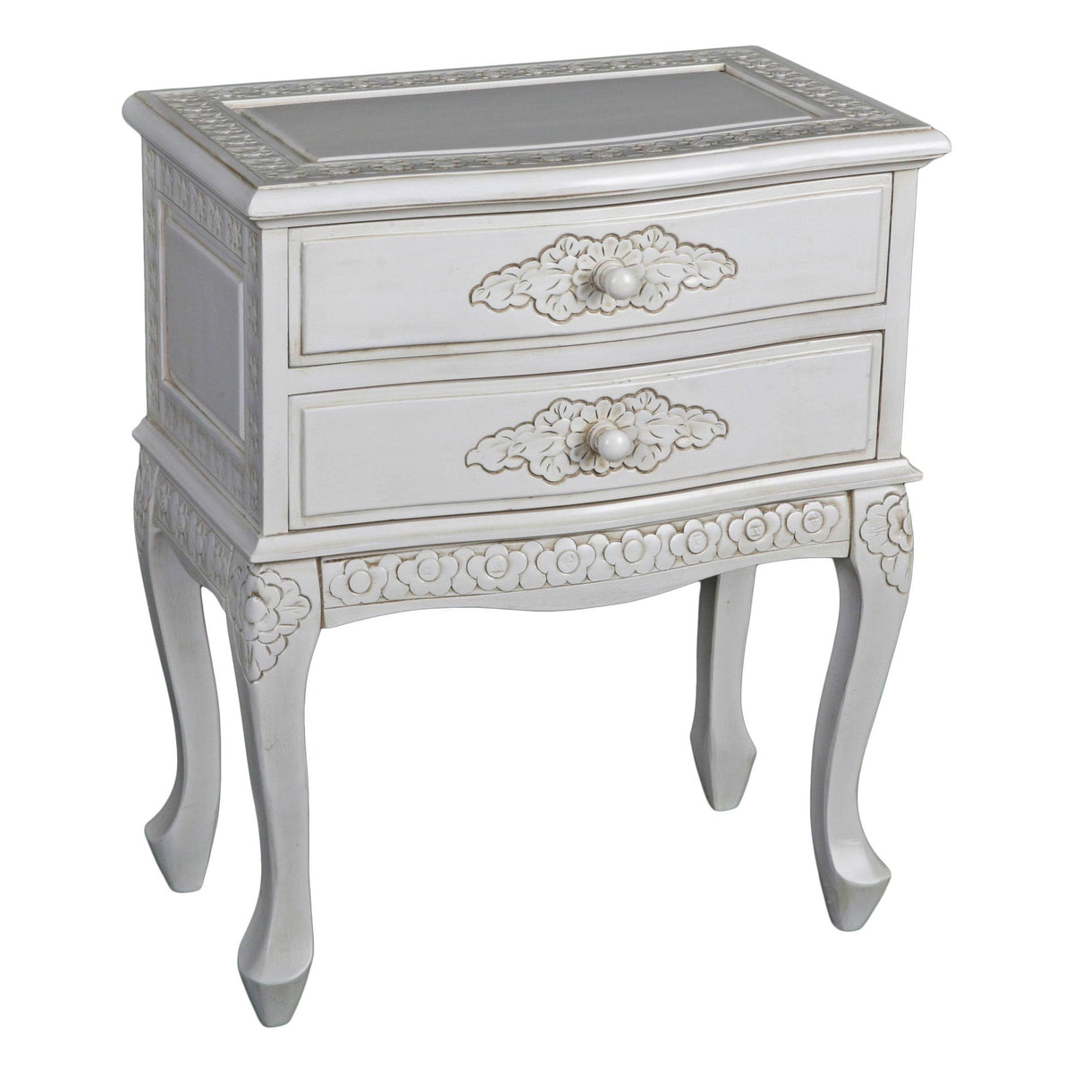 White 2-Drawer End Table H75439