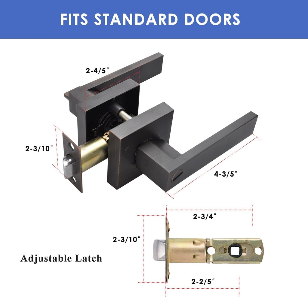 Brushed Bronze Zinc Alloy Door Lever Lock, Pack of 2 M1417