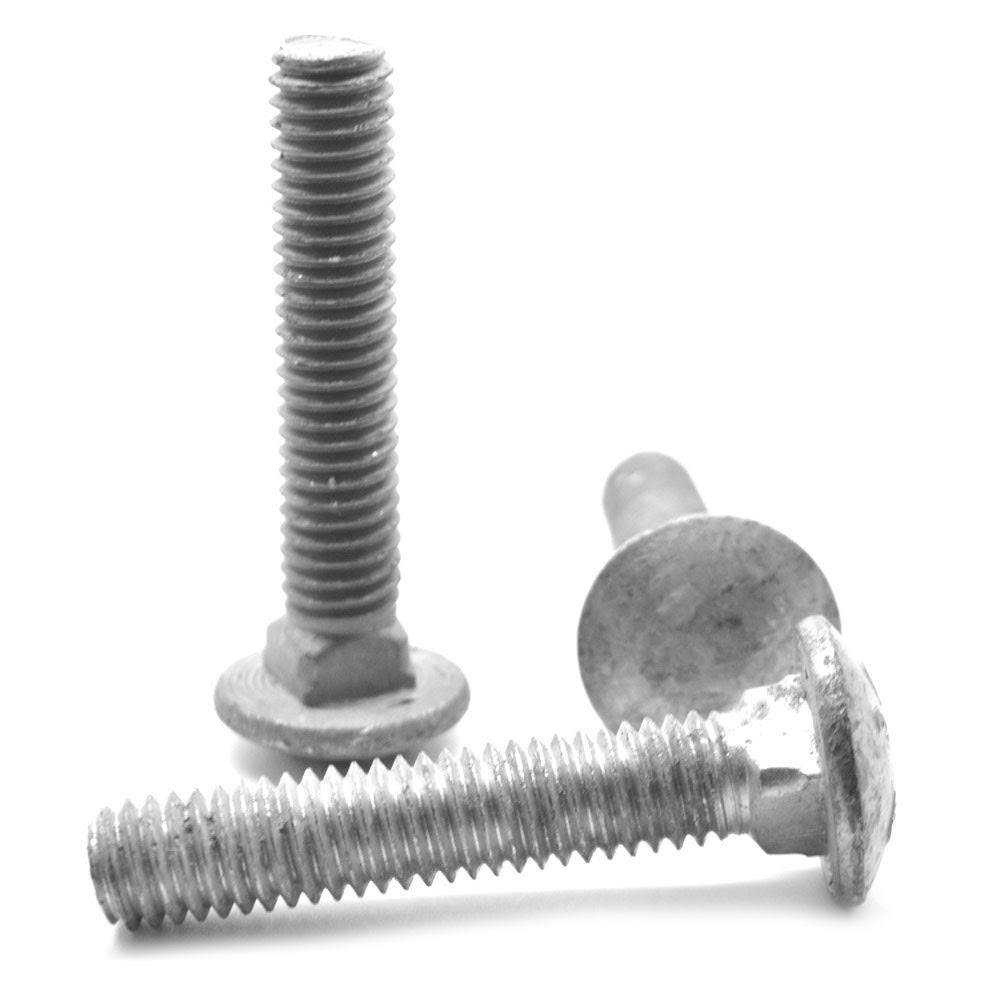 1/4x22-20 x 4 1/2x22 Coarse Thread Grade A Carriage Bolt Low Carbon Steel Hot Dip Galvanized Pk 100 A801697
