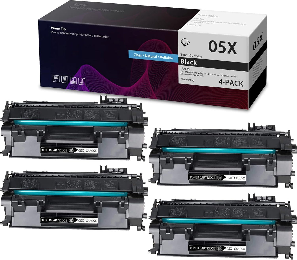 Compatible Toner Cartridge Replacement (Black, 4-Pack) P9341