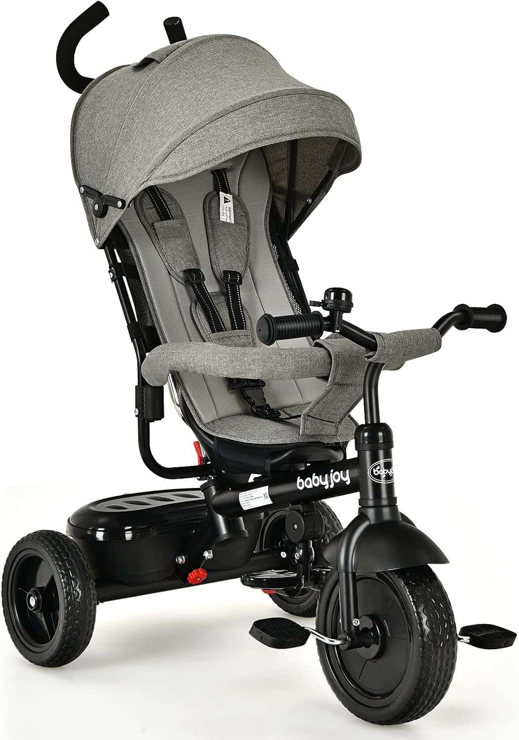 4-in-1 Toddler Tricycle with Push Handle and Canopy Y4112