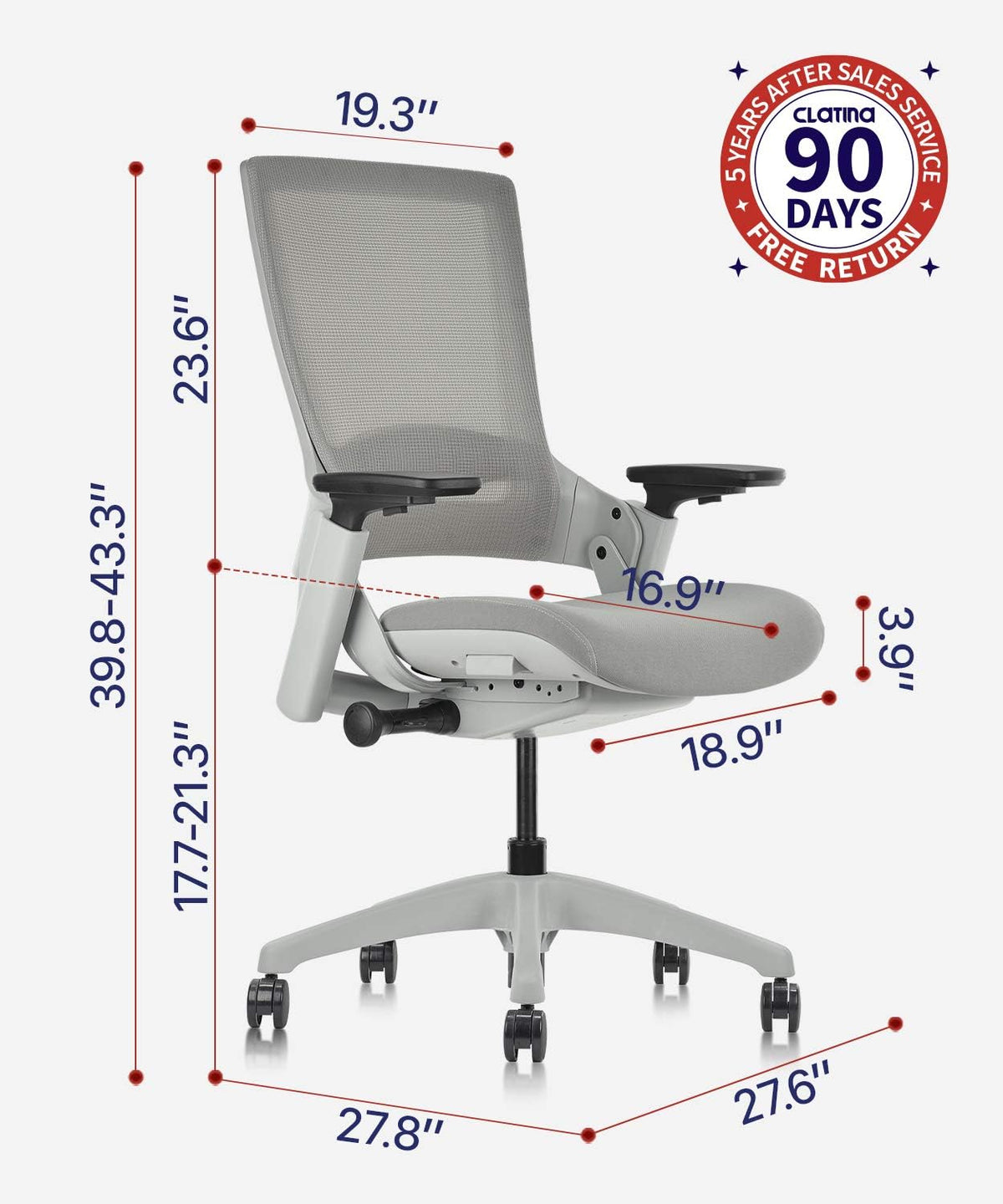 Grey Ergonomic Mesh Back Executive Chair J70630