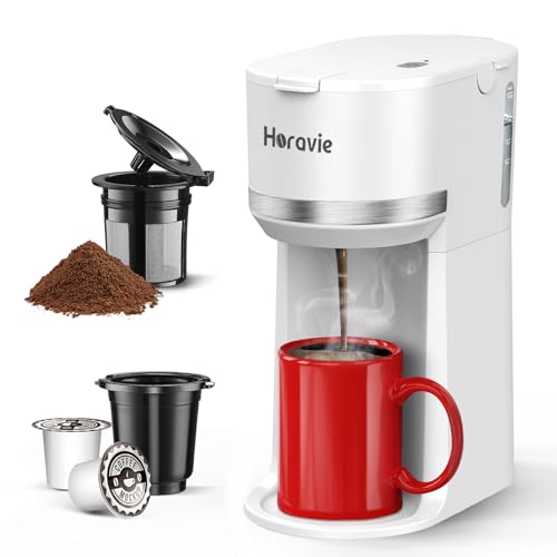 Black Single Serve Coffee Maker for K Cup and Ground Coffee, 6 to 12 oz. Brew Sizes G958