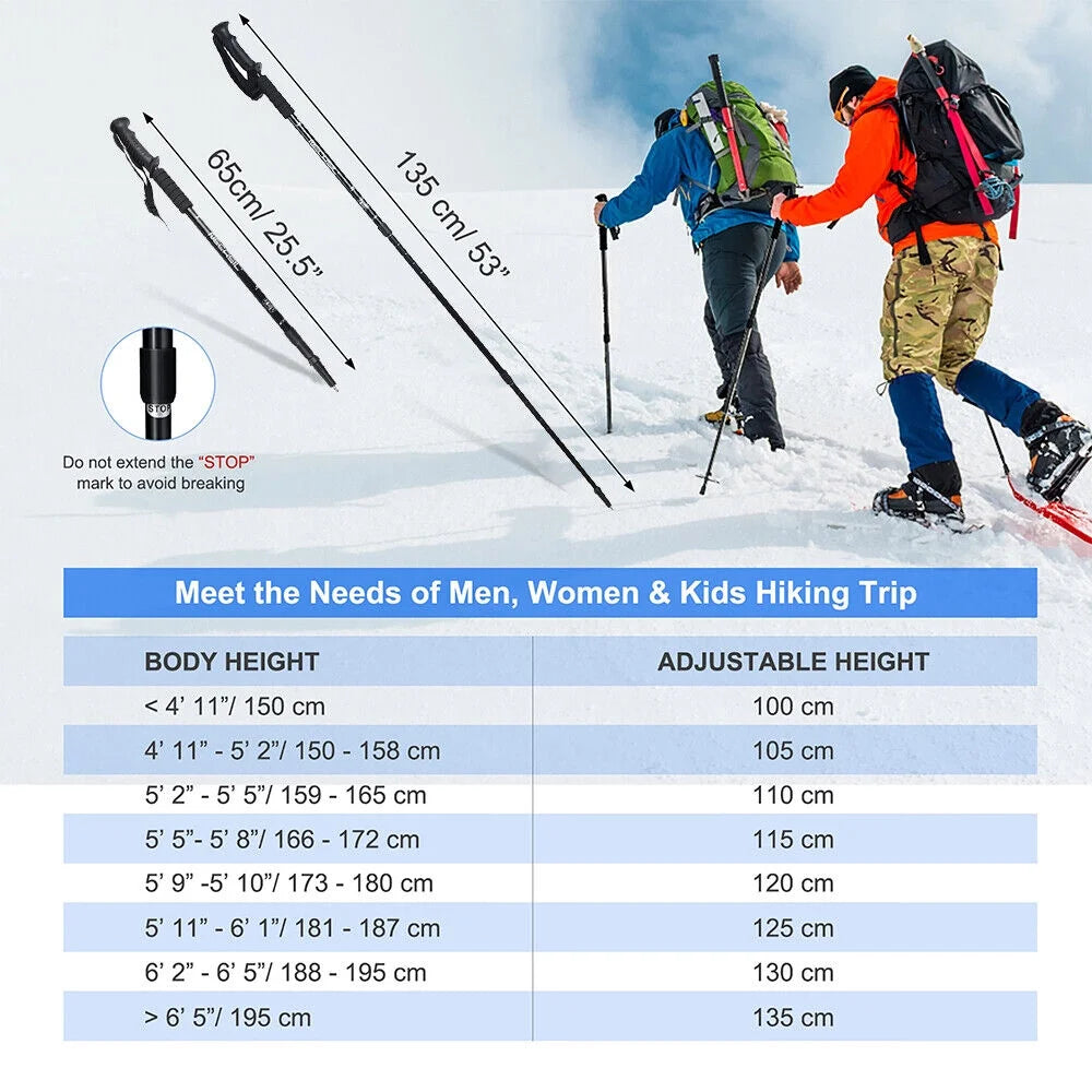 Blue Aluminum Quick Lock Trekking Poles G975
