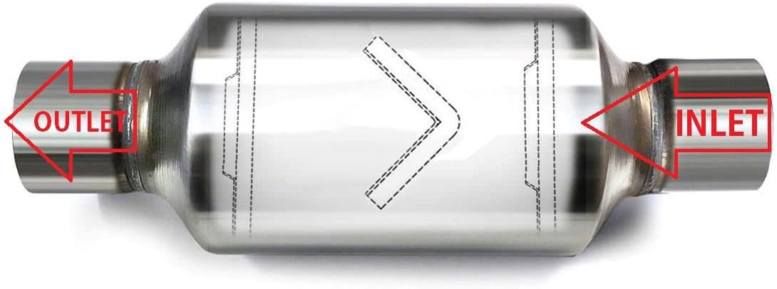 Pair of single chamber universal performance race round mufflers 2.25" Pack of 2 A693