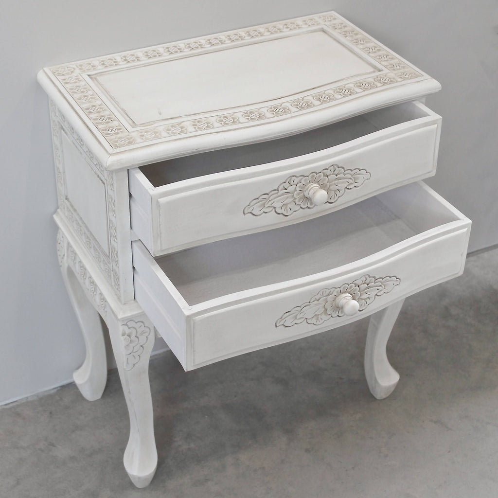 White 2-Drawer End Table H75439