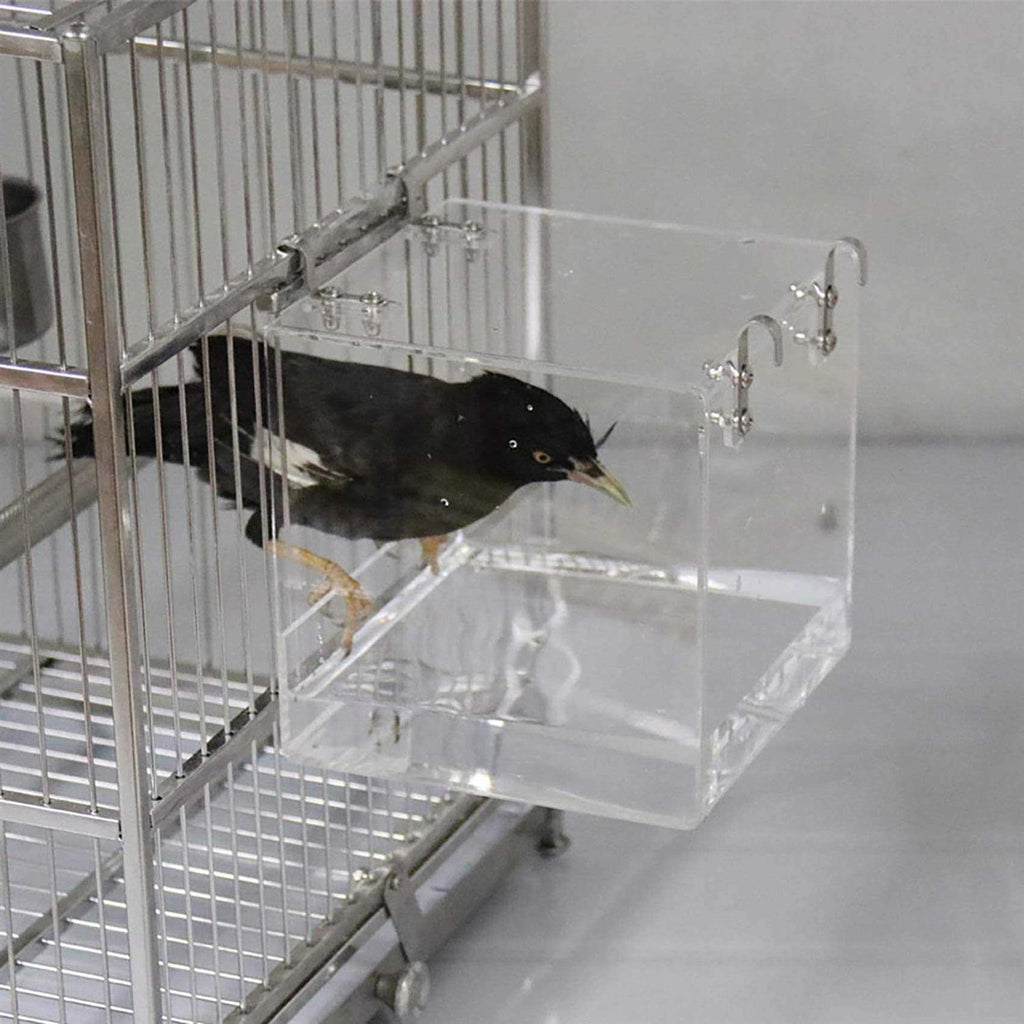 Bird Bath Cage Cleaning Pet Supplies Cockatiel Bird Bathtub with Hanging Hooks Z129833