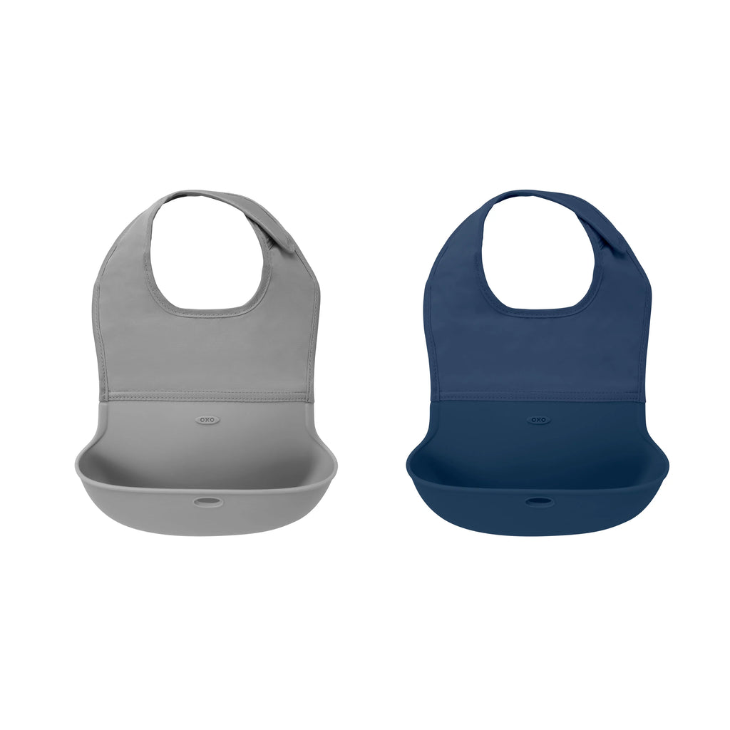 Roll-Up Bib 2 Pack Navy Gray E672