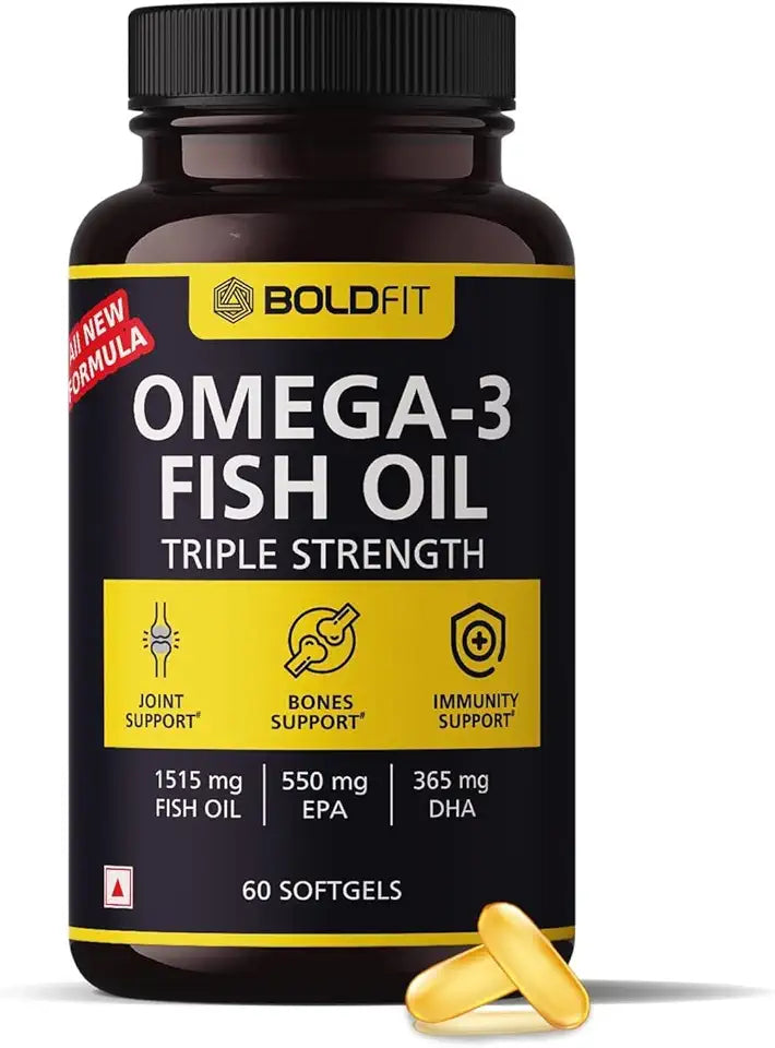 Omega 3 Fish Oil Capsules 550 Mg EPA & 365 Mg DHA 60 Softgels J7813