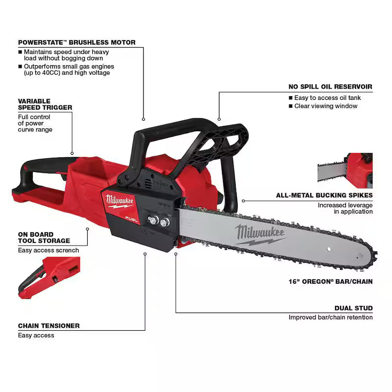 18V Brushless Cordless Backpack Blower Kit with 16 in. Chainsaw H186860